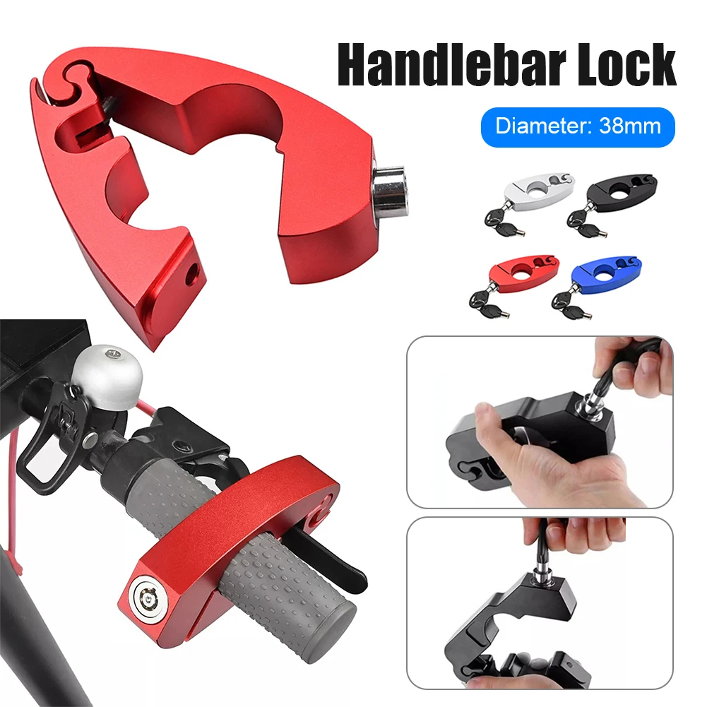 

Electric Scooter Handlebar Lock Anti-Theft 38cm Handlebar Grip Universial Bike Moto Lock Protection Brake Lever Lock with 2 Keys