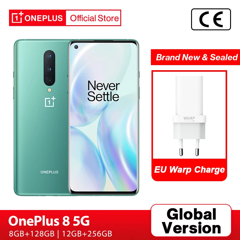 Смартфон глобальная версия OnePlus 8 ГБ 128 Snapdragon 865 6 55 дюйма 90 Гц жидкий дисплей 48 МП