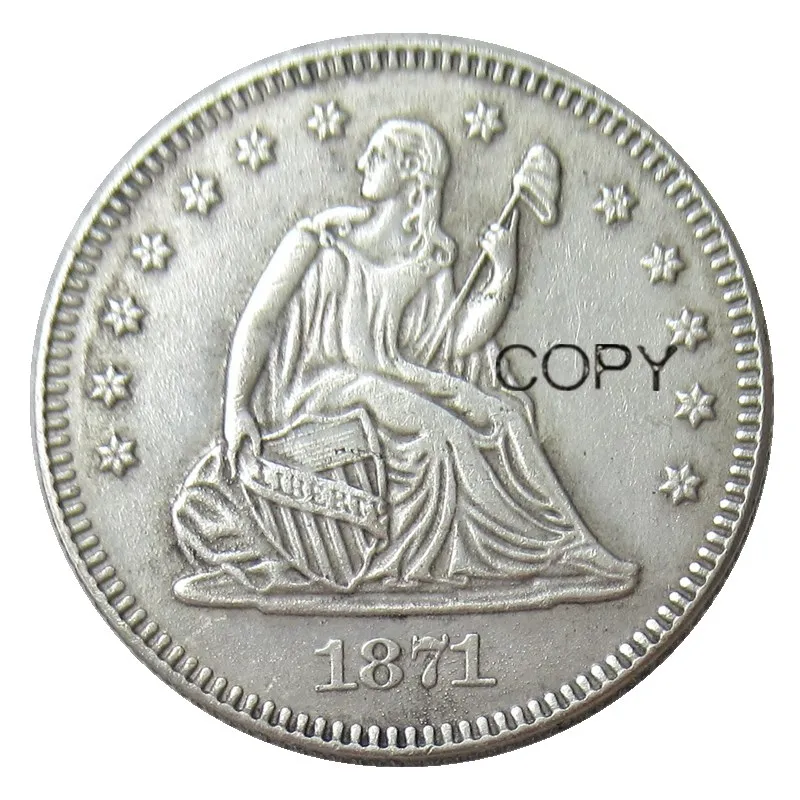 

США 1870 P/CC Сидящая монета с посеребренным покрытием