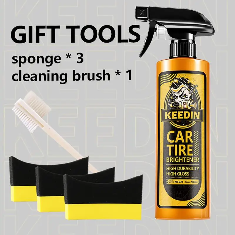 

Tire Gloss Coating Spray 500ml Tire Shine Protectant Spray Long Lasting Hydrophobic Sealant Wax Re-black Shine Car Accessories