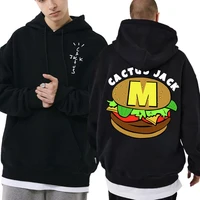 cactus jack hamburger double sided graphics print clothes men women travis scott hip hop sweatshirts mens fashion brand hoodies
