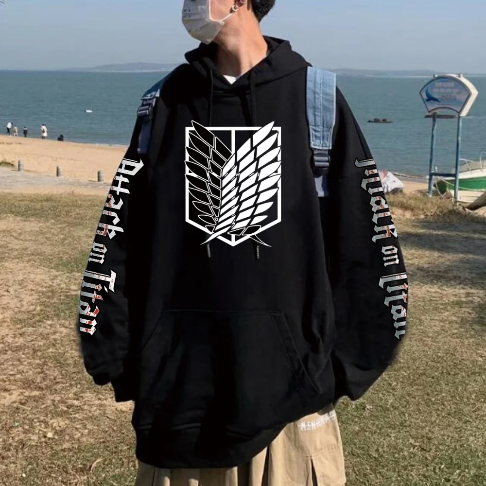 

Новые Аниме свитера унисекс Горячие японские аниме атака на Титанов толстовки пуловеры Топы с длинным рукавом Повседневные