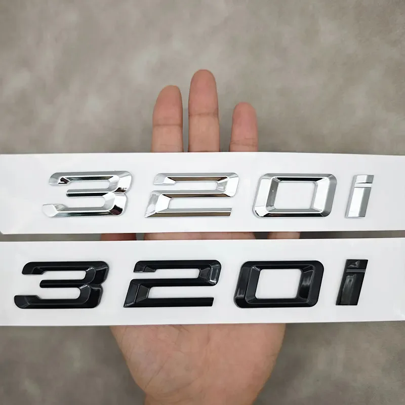 Фото 3D-буквы из ABS-пластика 316i 318i 320i 323i 325i 328i 330i 335i, наклейка-эмблема на задний багажник автомобиля для BMW серии 3 E30 E36 F30 F31 G20 G21 №1