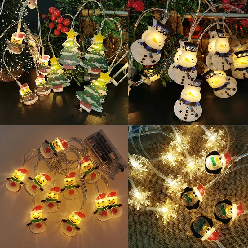 

1.5M 10 LED Lights Christmas Decorations Snowflake LED Fairy String Lights Battery-operated New Year Xmas Tree Navidad Decor