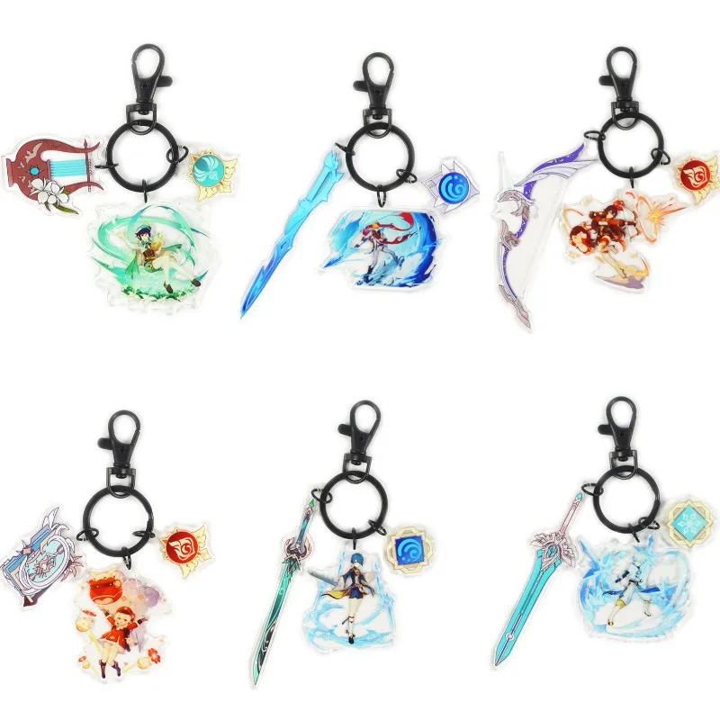 

Anime Genshin Impact Venti Keyrings Acrylic Figure Tartaglia Key Chains Funny Bags Car Keychain Pendant Decoration Fans Gift