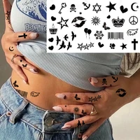 henna black temporary tattoos stickers glitter berserk flash tatoo star balloon blackbird birthday hand body for men women kids