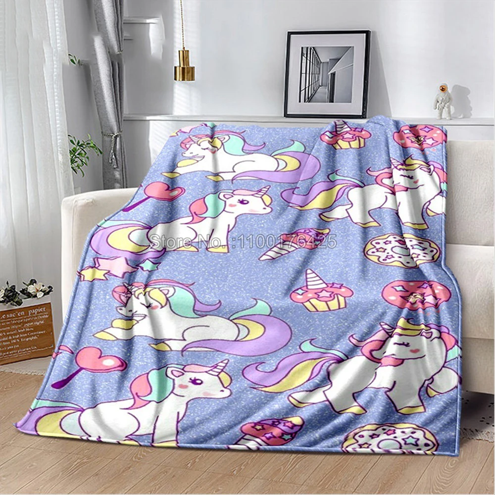 Черное мультяшное одеяло с единорогом на заказ одеяла для маленьких девочек и