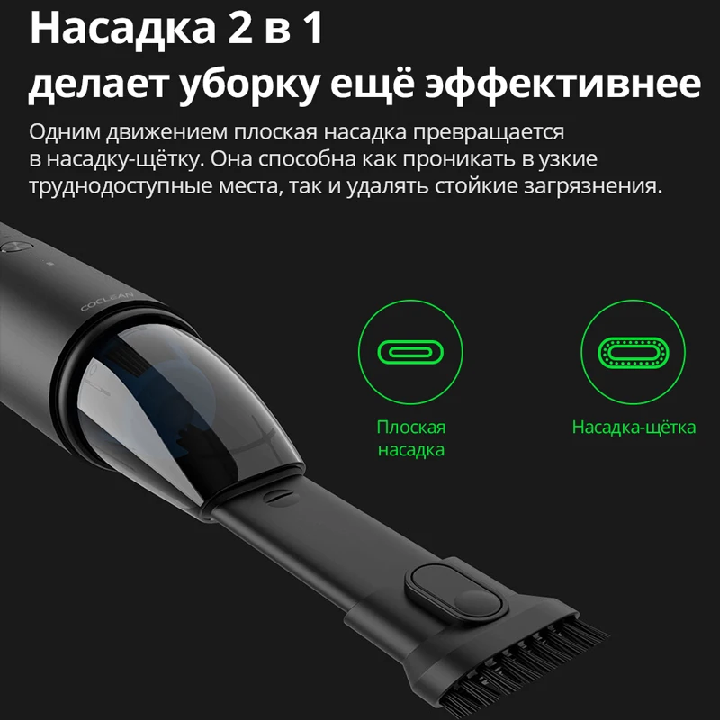 XIAOMI COCLEAN C1(COCLEAN-GXCQ) Портативный автомобильный пылесос Ручной мини со мощным