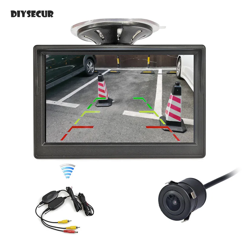 DIYSECUR Беспроводной 5-дюймовый TFT ЖК-дисплей HD Автомобильный монитор