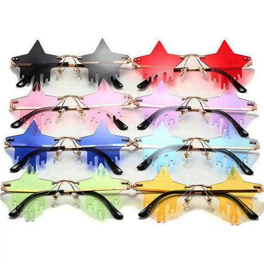 

Солнцезащитные очки в форме звезды, забавные очки без оправы в форме пентаграммы, рождественские украшения, праздничные очки, солнцезащитн...