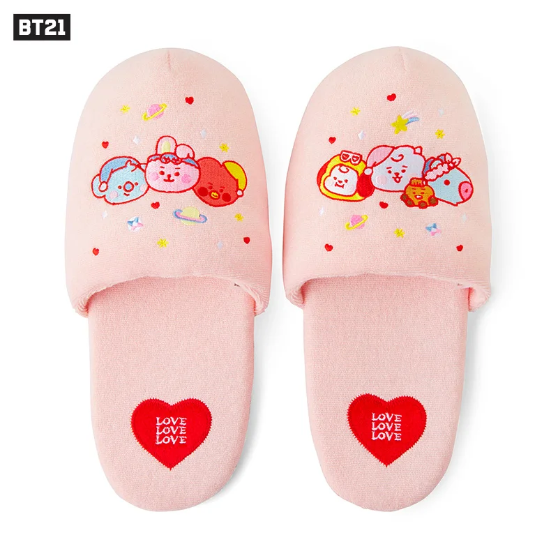 

Bt21 вечевечерние Ночная серия мультфильм Bts21 аниме для девочек домашние тапочки Kawaii мягкая домашняя хлопковая Швабра обувь Ежедневные прина...