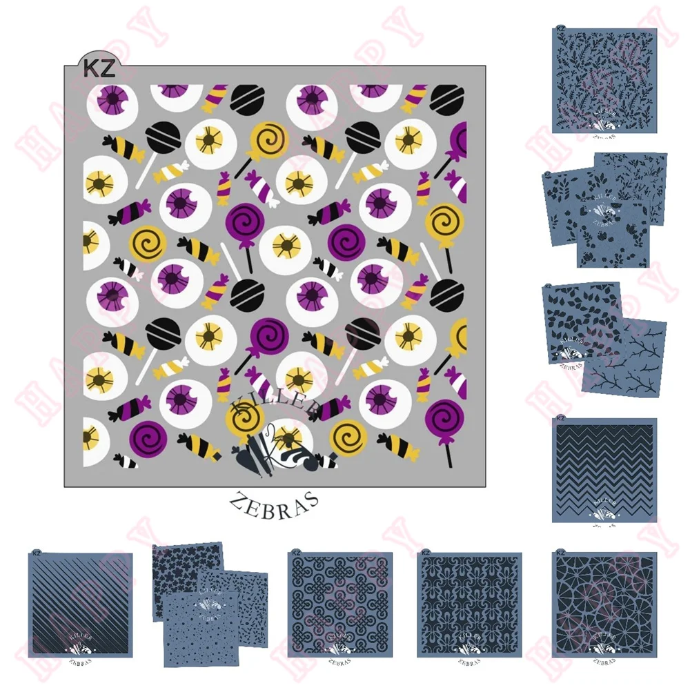 Пластиковый трафарет с изображением Падуба лимона ломтиков китайского узла