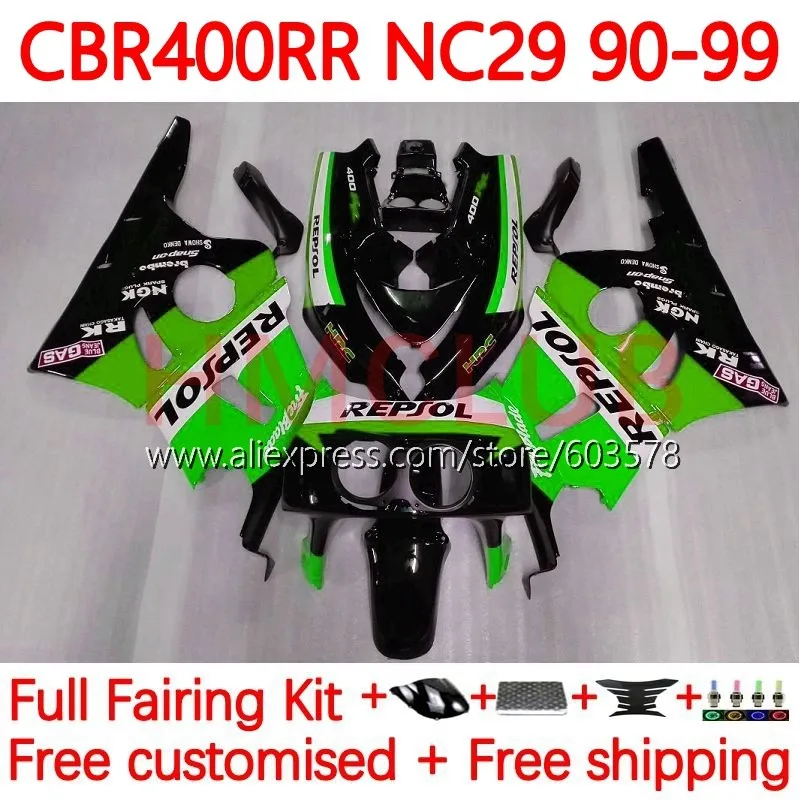 

CBR400RR NC29 For HONDA CBR400 RR 94 95 96 97 98 99 CBR 400 RR 400RR 1994 1995 1996 1997 1998 1999 Fairing 131No.97 respol green