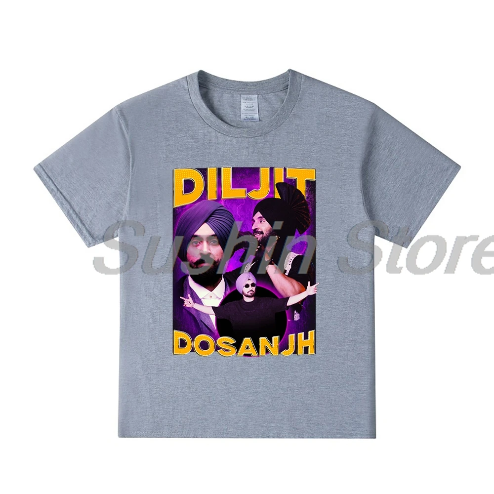 Diljit Dosanjh Винтажная Футболка 2024 Dil-Luminati Tour футболка с круглым вырезом и коротким
