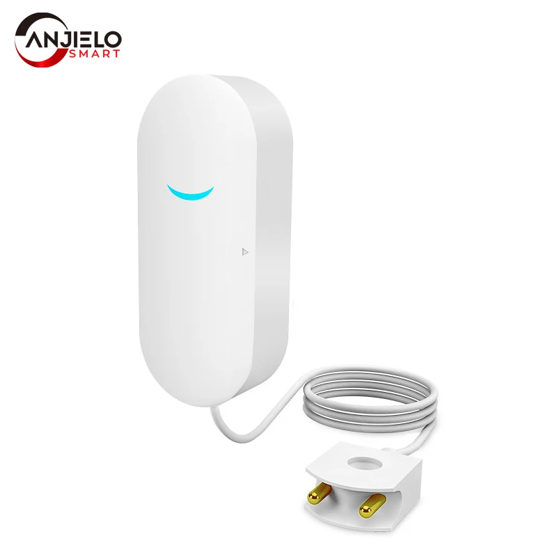 

New Anjielosmart Tuya WiFi Smart Home Phone APP Remote Control Alarm Water Leakage Detector Sound Flood Alert Overflow Security