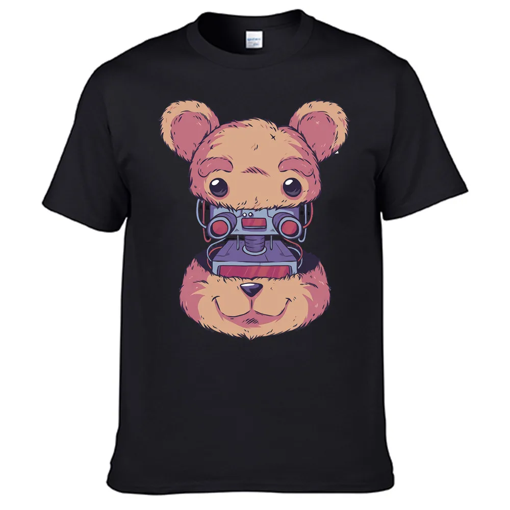 

2022 New Funny Teddy Robot Bear T Shirt For Men Limitied Edition Unisex Brand T-shirt Cotton Amazing Short Sleeve Tops