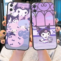 cute kuromi phone case for samsung galaxy a01 a02 a10 a10s a20 a22 4g 4g 5g a31 black back coque soft silicone cover