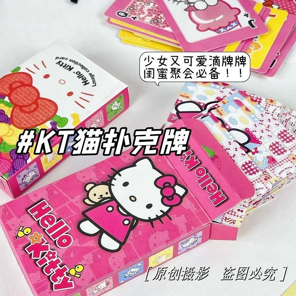 

ins style cute sanrio hello kitty playing cards baby christmas birthday gift toys friends outdoor fun entertainment games