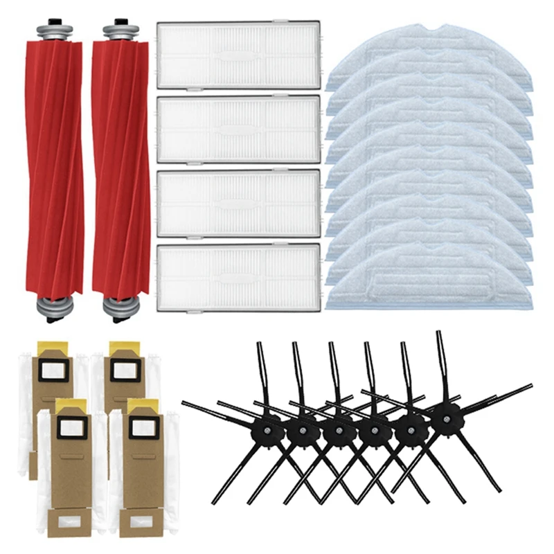 

26Pcs For Xiaomi Roborock S7 T7S Plus Vacuum Cleaner Parts Main Brush Hepa Filter Mop Cloth Dust Bag Side Brush