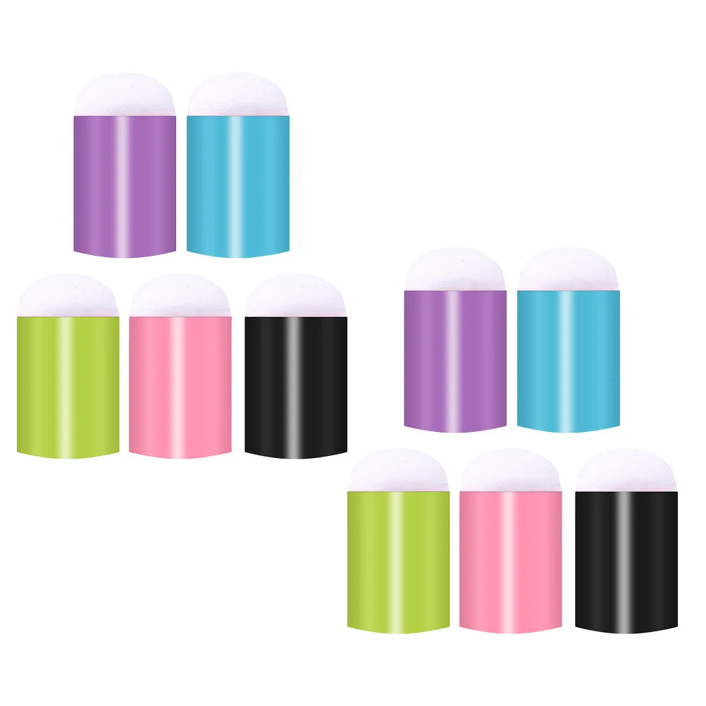 

10 Pcs Nail Polish Painting Sponge Head Round Sponges Art Tool Tools Brush Replacements Manicure Accessories Pen Tip