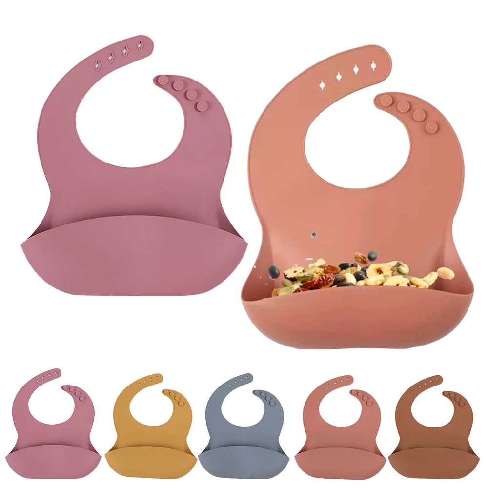 Baby Bibs BPA Free Silicone Bib Adjustable Waterproof Saliva Dripping Bibs Soft Edible Silicone Saliva Towel Drooling Baby Scarf