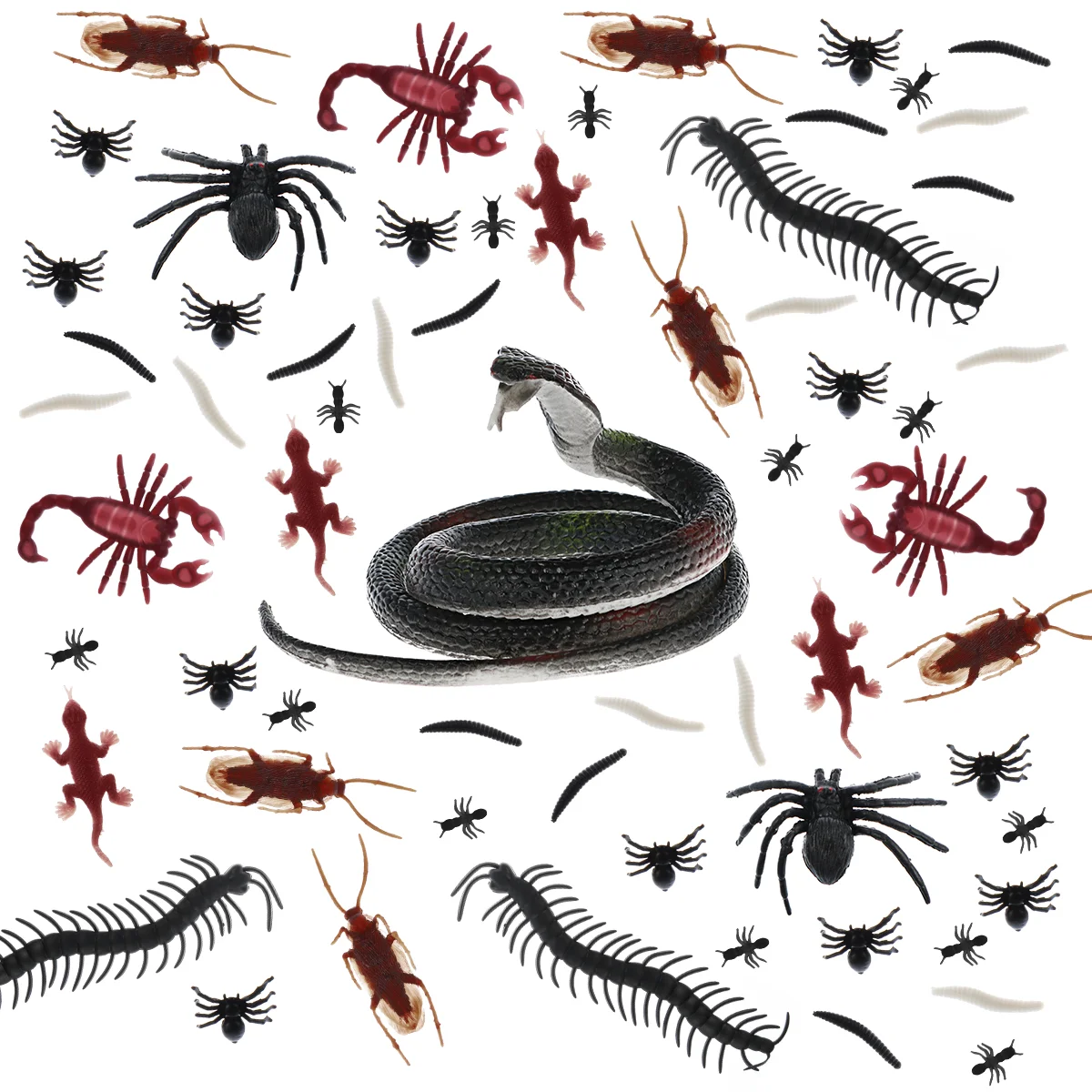 

Bugs Fakeinsectkidsplasticrealisticspiders Prank Spiderfigures Model Animal Snake Bug Mini Pranks Cockroaches Decorations Party