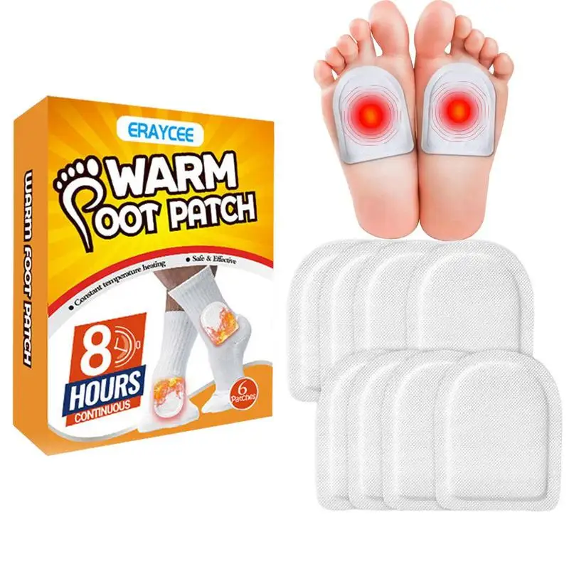 

6 Pcs Universal Body Foot Warmer Sticker Self Adhesive Lasting Heat Patch Safe Hand Feet Warm Paste Pads Heating Insole