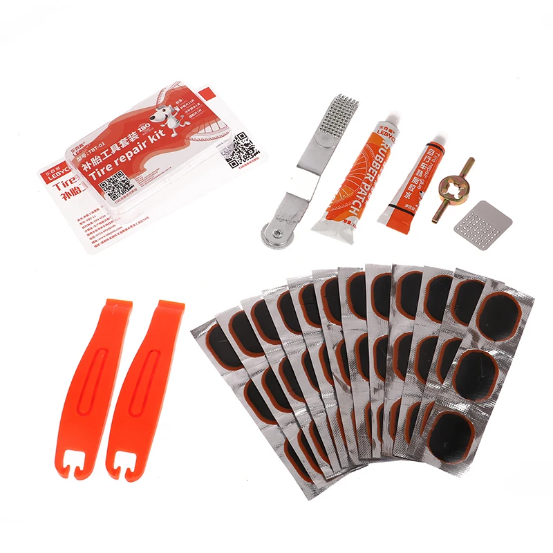 

1Set Bike Tire Repair Kit Tool Set Inner Tube Patching Tyre Filler Glue Free Cold Patch Sealant Fix Portable Tire Fix Kit
