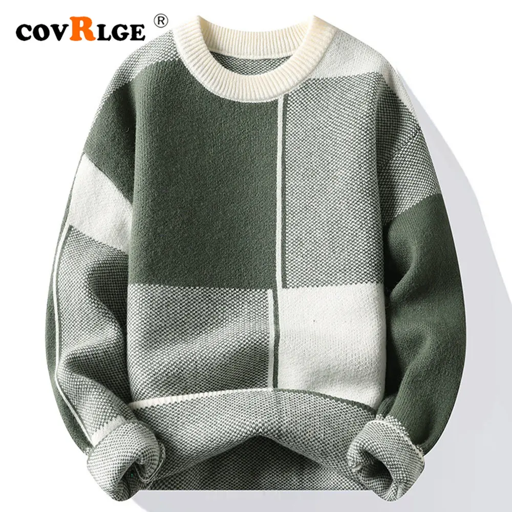 

Мужской вязаный свитер с длинным рукавом, с круглым вырезом