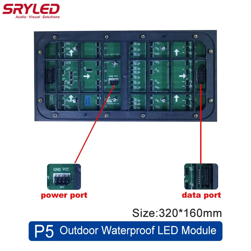 Светодиодный модуль Pantalla P5 для улицы 320 × 160 мм 1/8 сканирования 64 32 пикселей SMD277