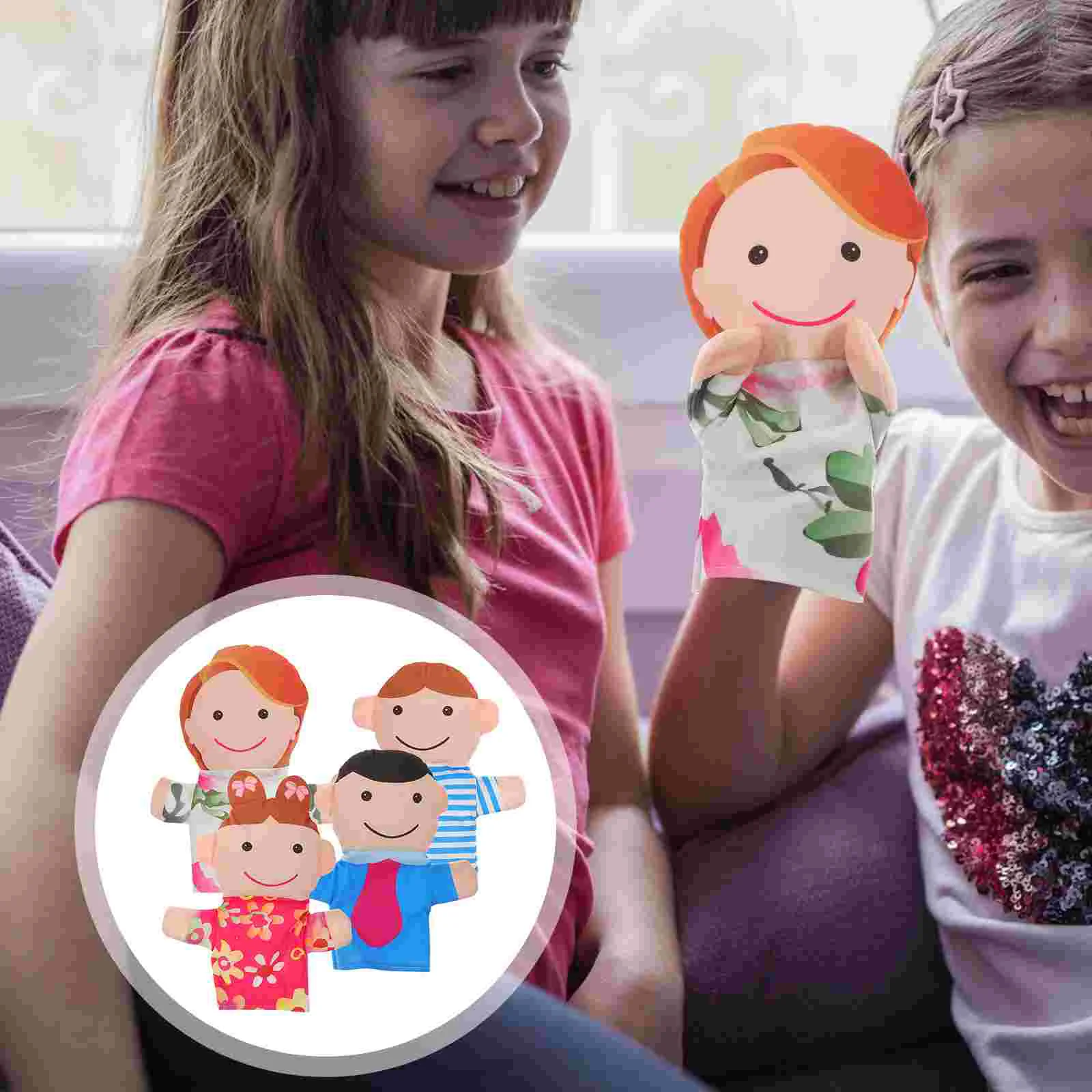 

4pcs Classroom Toys Family Members Hand Puppets Theater Show Puppets