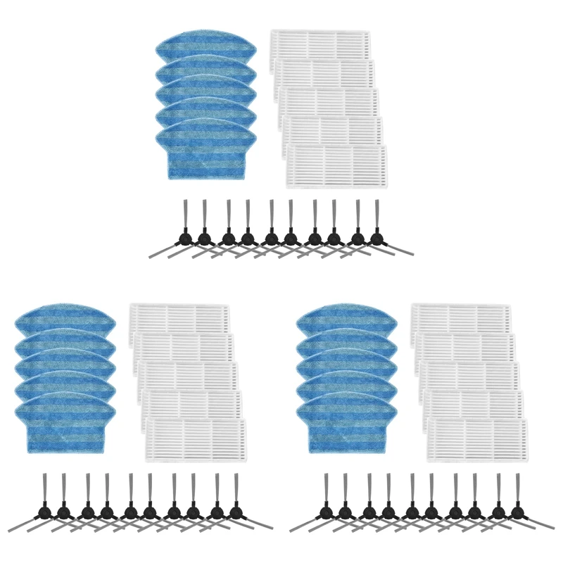 

3Set Replacement Side Brushes HEPA Filter Mop Cloth Pad For Midea I2 Vcr03 Vacuum Cleaner Cleaning Spare Parts