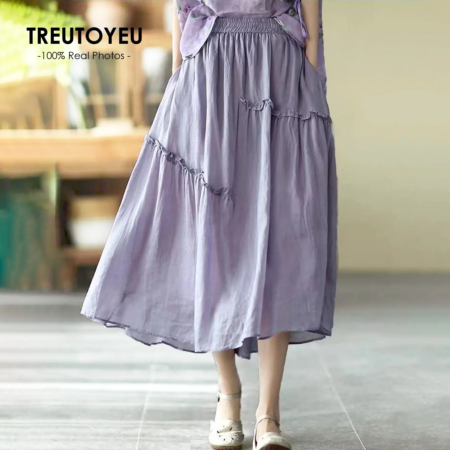 

Linen Cotton Long Skirts for Women 2022 Summer Fairycore Maxi Skirt Korean Style Beach Jupe Longue Mori Girl Falda Mujer