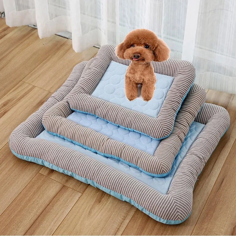 

Pink Ice Blue Breathable Summer Soft Mat Silk Pad Material Pet For Blanket Cooling For Dogs Bed Sleeping Kitten Cool Puppy Cats