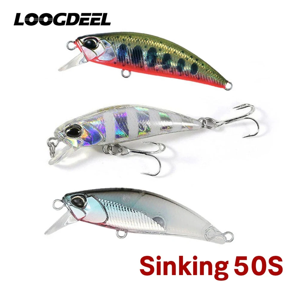 1PCS 50S NEW COLOR 4.3g 5g Sinking Minnow Fishing Lure INTRUDER TROUT Artificial Jerkbait Hard Bait Pike Wobbler Crankbait