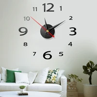 3D Creative Wall Clock DIY Acrylic Mirror Wall Sticker Mute Quartz Clocks for Home Living Room Decor