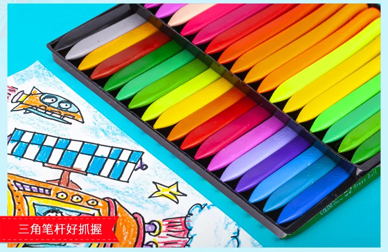 

French Maped Plastic Crayons 12 / 36 / 48 Color Box Can Hold Dirty Hand Painted Color Brush Set High Quality