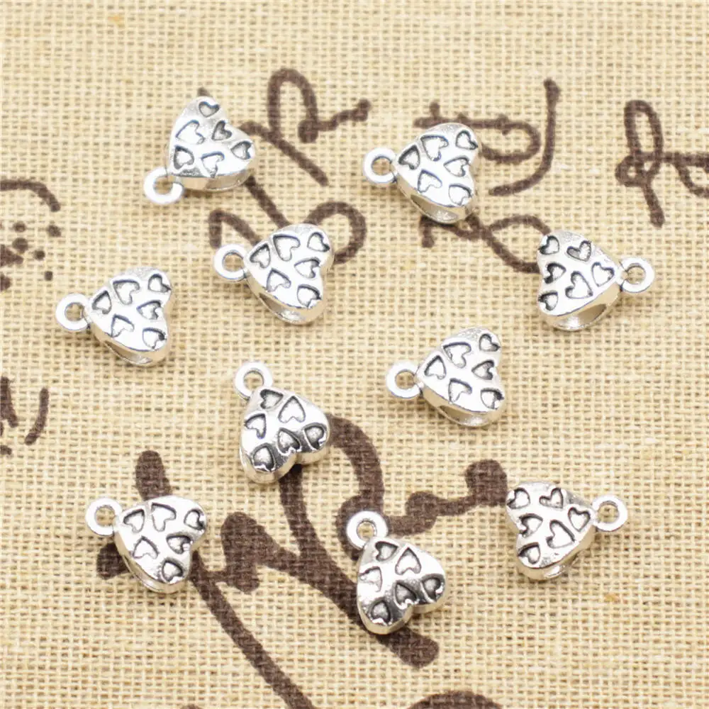 

Love Heart Tee Buckle Bead Caps Jewelry Making Supplies Antiqu 9X11mm Antique Silver Color 20 Pieces