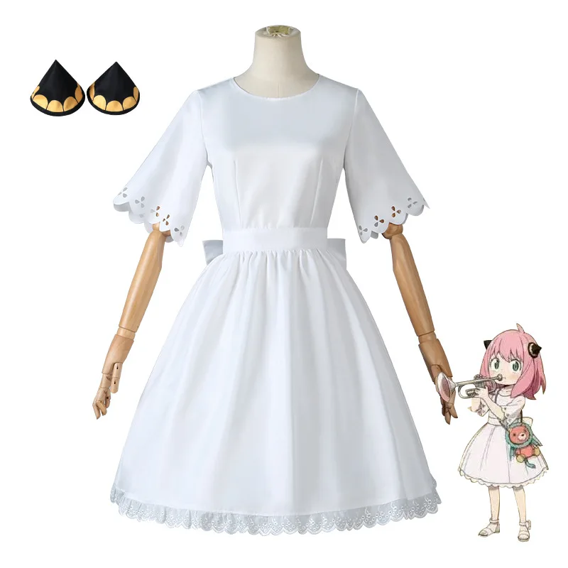 

Костюм косплея аниме спай×семья Аня фальсиатора, милая белая юбка, розовый парик для женщин и девушек, костюм на Хэллоуин, Рождество, вечери...