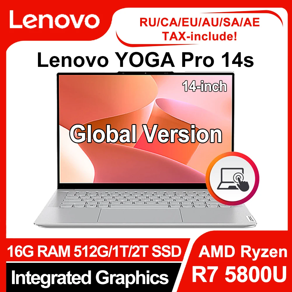 Ноутбук Lenovo YOGA Pro 14s (Yoga Slim 7) ноутбук из углеродного волокна AMD Ryzen 7 5800U 16 Гб 2022 ГБ/1 ТБ