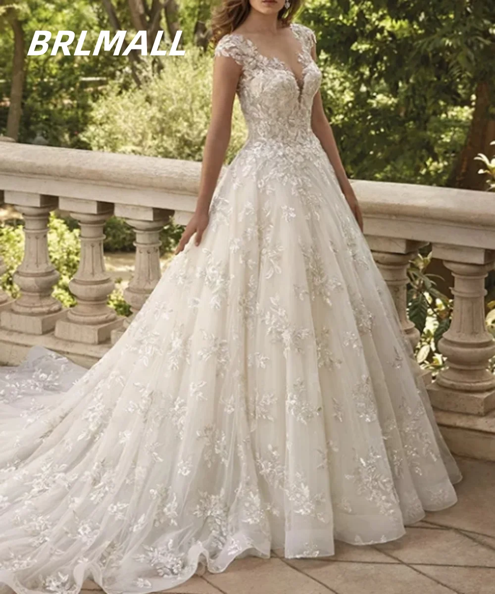 

Сексуальное свадебное платье А-силуэта, романтичное свадебное платье с глубоким V-образным вырезом, элегантные платья до пола для невесты, современное свадебное платье