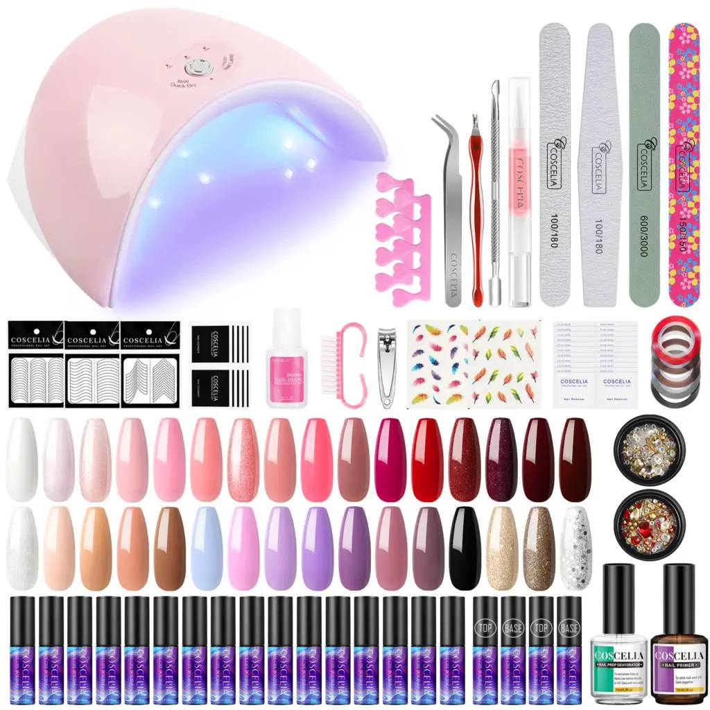 

COSCELIA Nail Gel Polish Set Starter Kit With UV Light 36W Nail Lamp 32 Colors UV Gel Varnishes Manicure Tools Nail Art Set