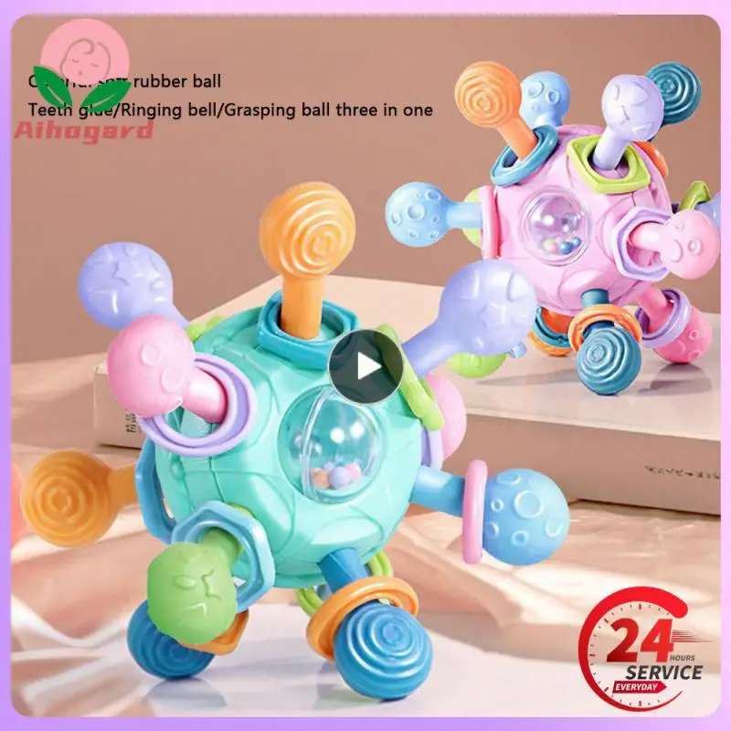 

Toy Perception Triple Infant Rattle The Bell Train Soft Puzzle Colorful Catch The Ball Excitation Early Education Teether
