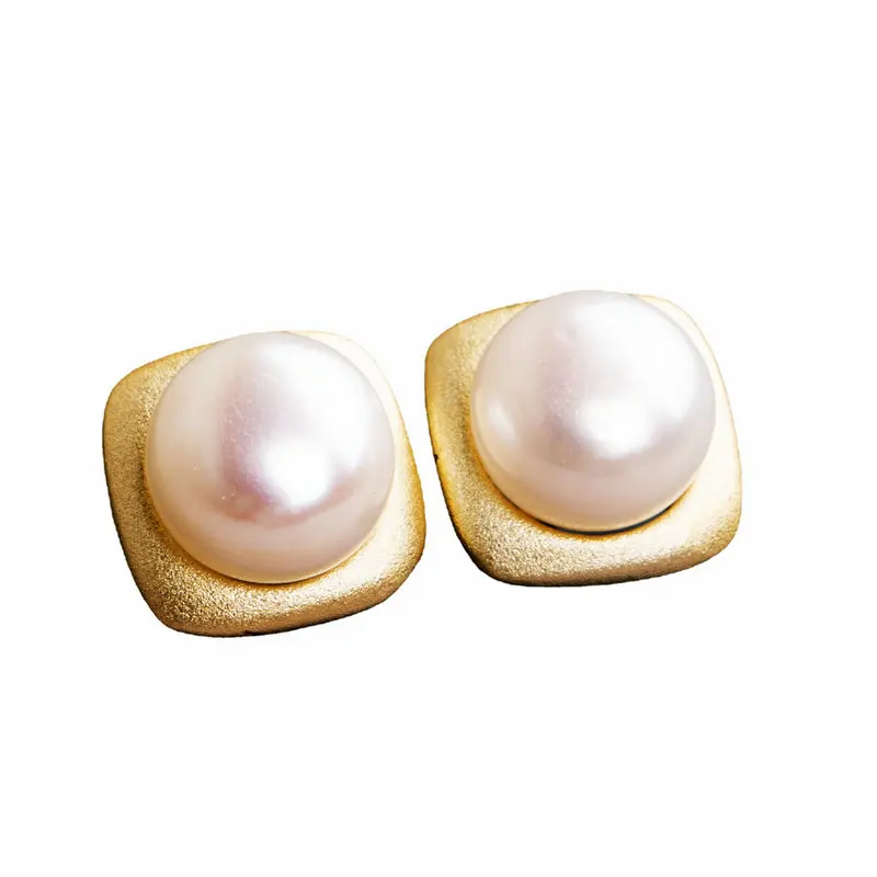 

Серьги с натуральным жемчугом в Корейском стиле