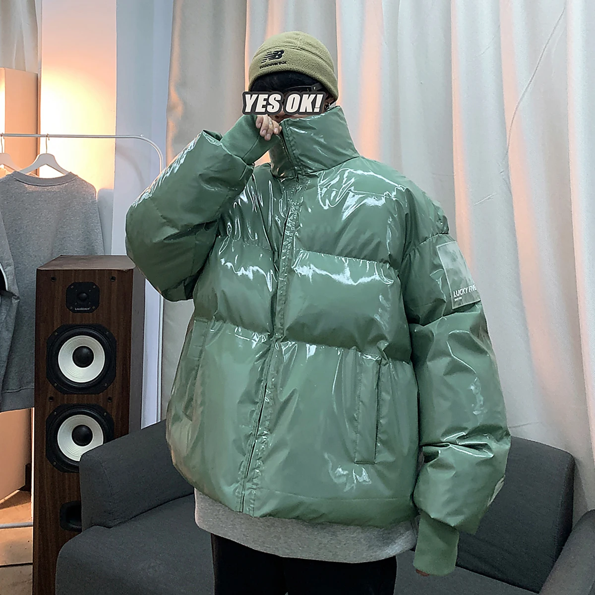 Oversized Waterproof Puffer Jackets Winter Mens Fluffy Coats Couples Harajuku Fashion High Quality Brand Clothing Teenage Casual