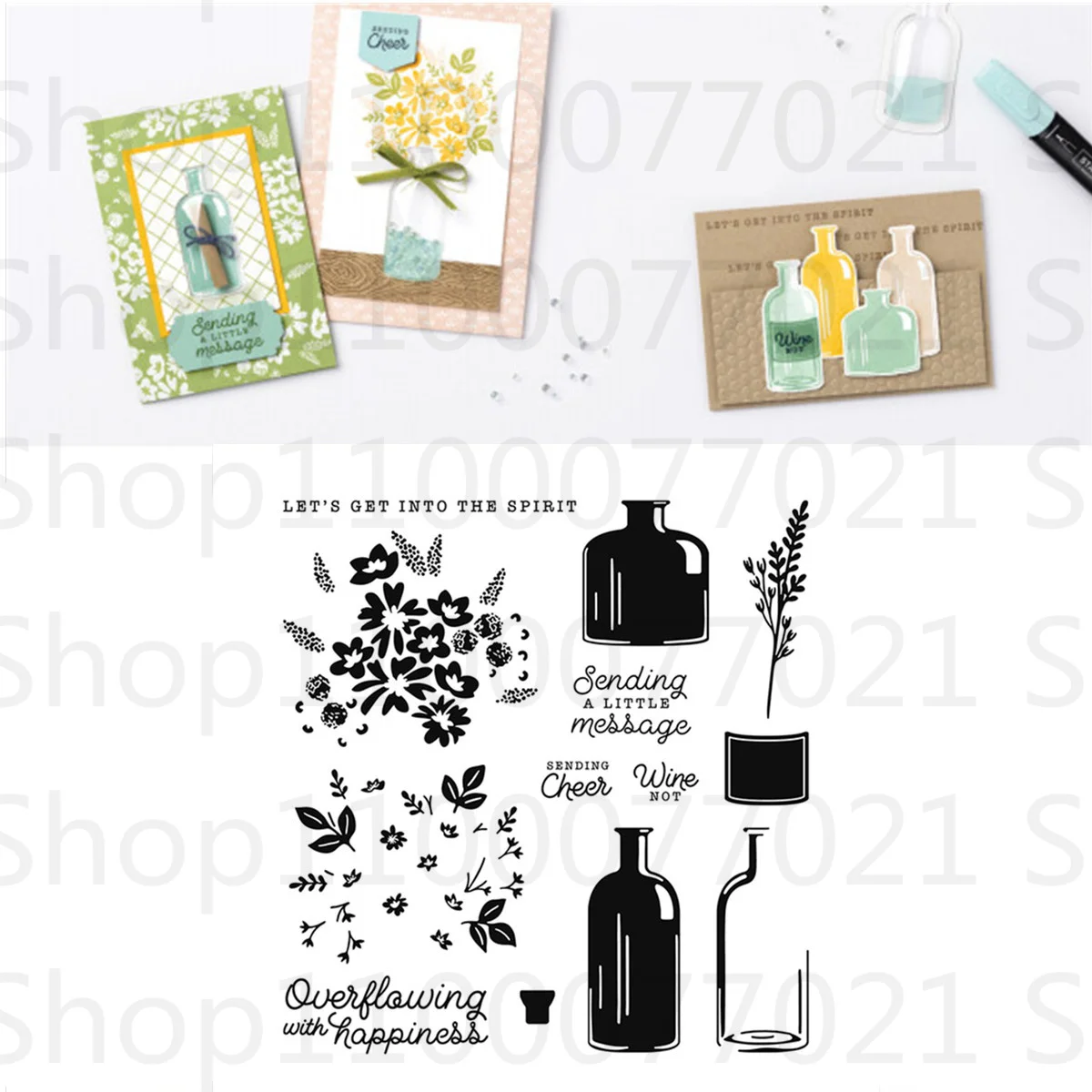 

Bottle Metal Cutting Dies And Clear Stamps Stencils For DIY Decoration Scrapbook Handcrafted Photo Album Templates New Arrival