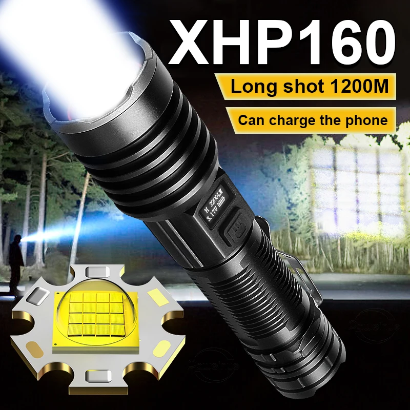 XHP160 Wick Long Shot 1200M сверхмощный фонарик высокой мощности светодиодный