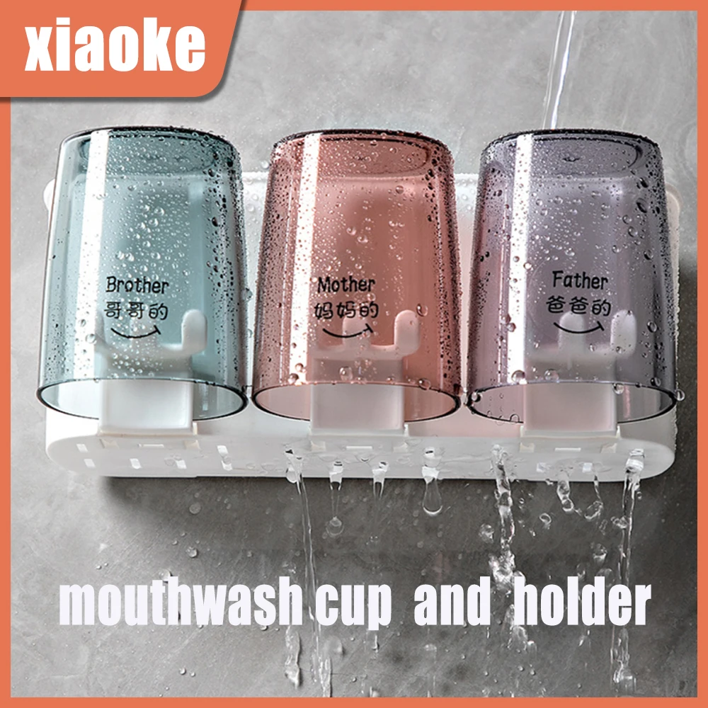 

Wall Set Toothbrush Holder Bathroom Storage Rack Household Newest Mouthwash Cup Organizer Accessories Home Accessories 2023 Hot