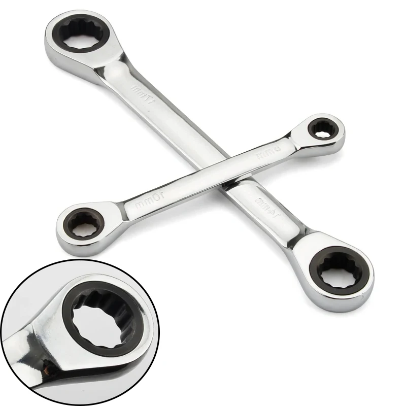 

Набор хромованадиевых гаечных ключей с трещоткой 8-19 мм