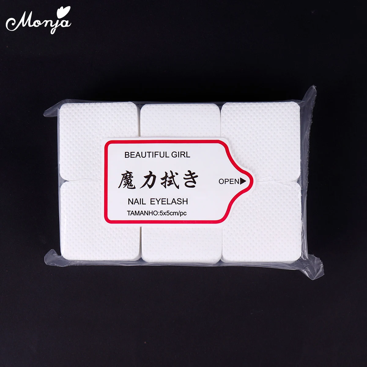 

Monja 540 Pcs/Pack UV Gel Nail Polish Remover Cotton Pad Nail Soak Off Cleaner Eyelash Glue Removal Wraps Soft Cleaning Paper